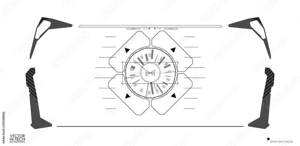 Poster hud elements,graph.vector illustration.head-up display elements for the web.
