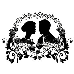 wedding silhouette with flourishes 9