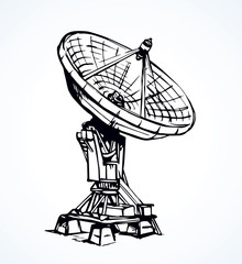 Vector drawing. Dish Antenna