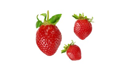 Strawberries isolated on white background
