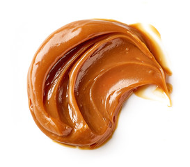 melted caramel on a white background