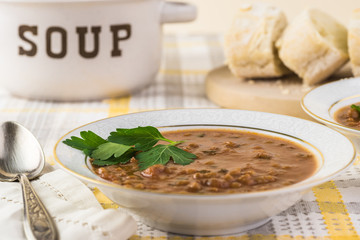 Lentil tomato soup.
