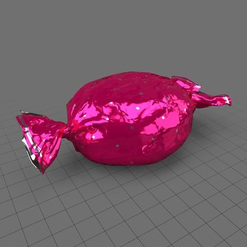 Hard candy in pink wrapper