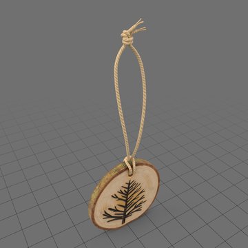 Wood holiday ornament with tree 4