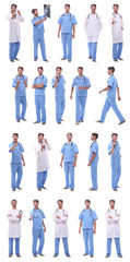 collage of a variety of medical doctors standing in a row