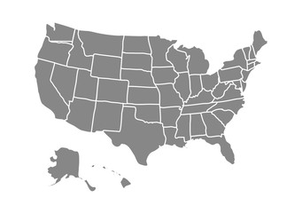 Fototapeta na wymiar USA map isolated on white background