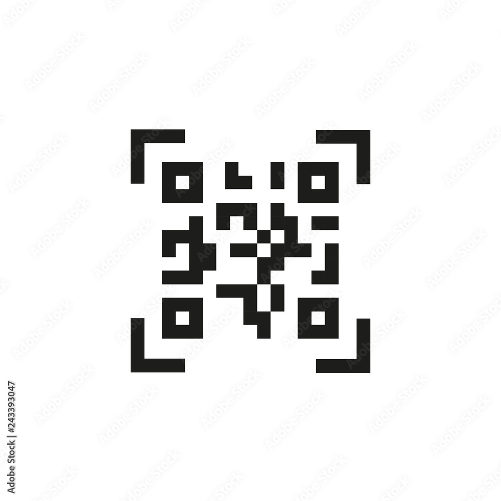 Poster vector qr code sample for smartphone scanning