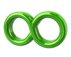 Green symbol of infinity 3d illustration