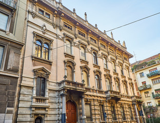 Fototapeta na wymiar Typical building of Milan, Lombardy, Italy.