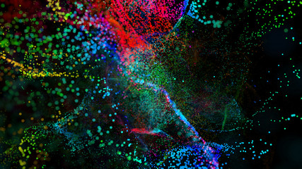 colorful particle explosion