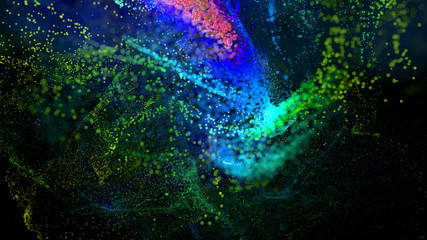 colorful particle explosion