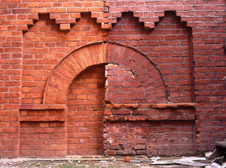 brick wall, with clean and dirty bricks