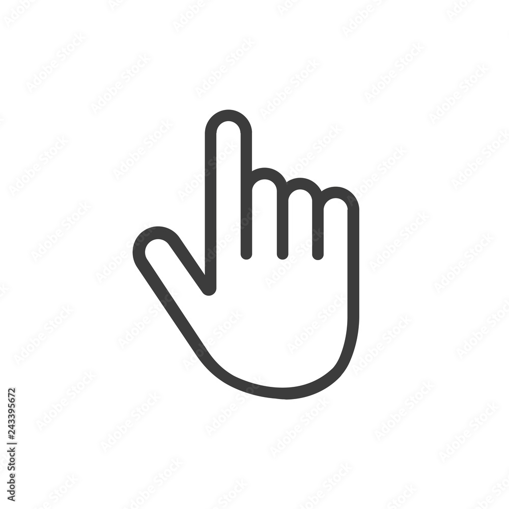 Poster hand cursor, clicking pointer vector icon