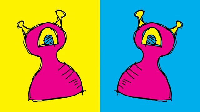 kids drawing pop art seamless background with theme of one eye monster
