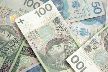 Fototapeta na wymiar Polish currency, stack of polish banknotes