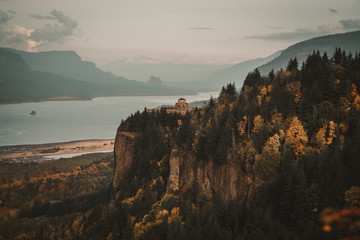 Autumn landscape in the Columbia River Gorge, Oregon