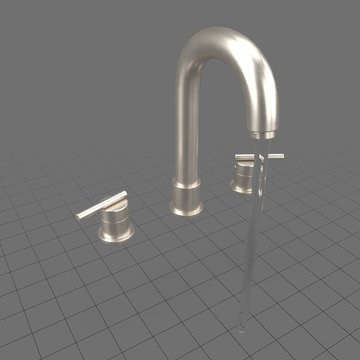 Kitchen sink faucet with handles on