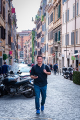 Traveler in Rome Italy during the day