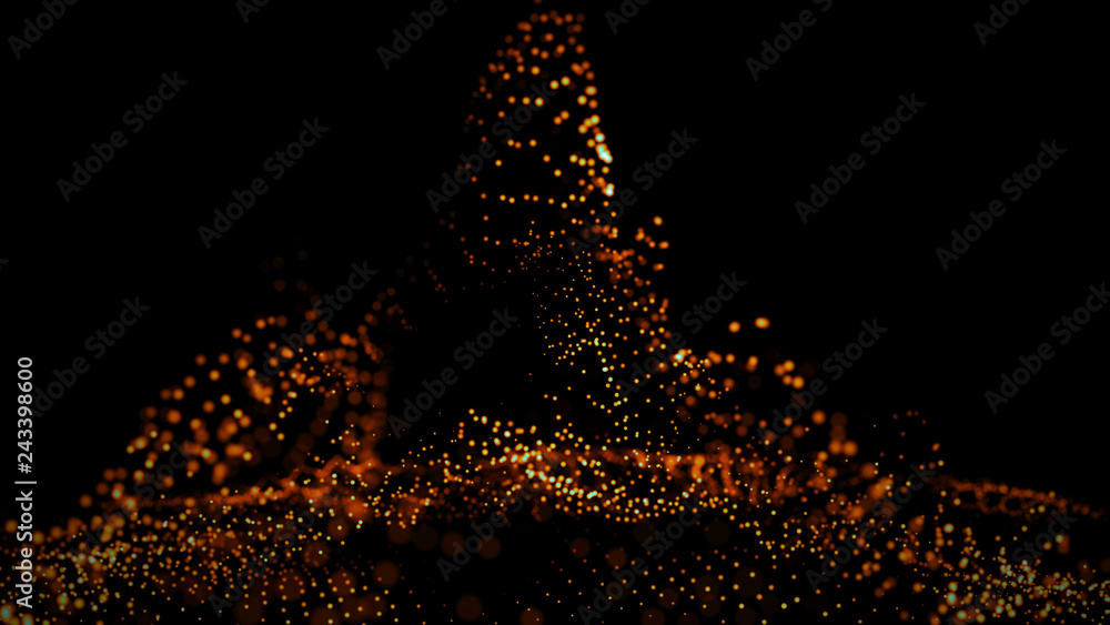 Poster big data visualization 3d. digital background. data threads plot. big data. abstract 3d big data vis