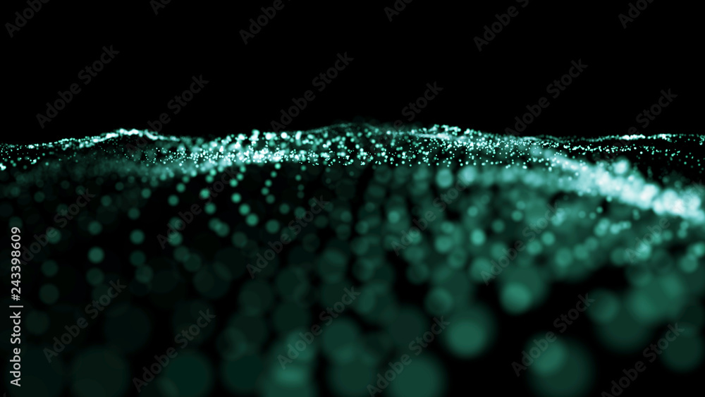 Poster big data visualization 3d. digital background. data threads plot. big data. abstract 3d big data vis