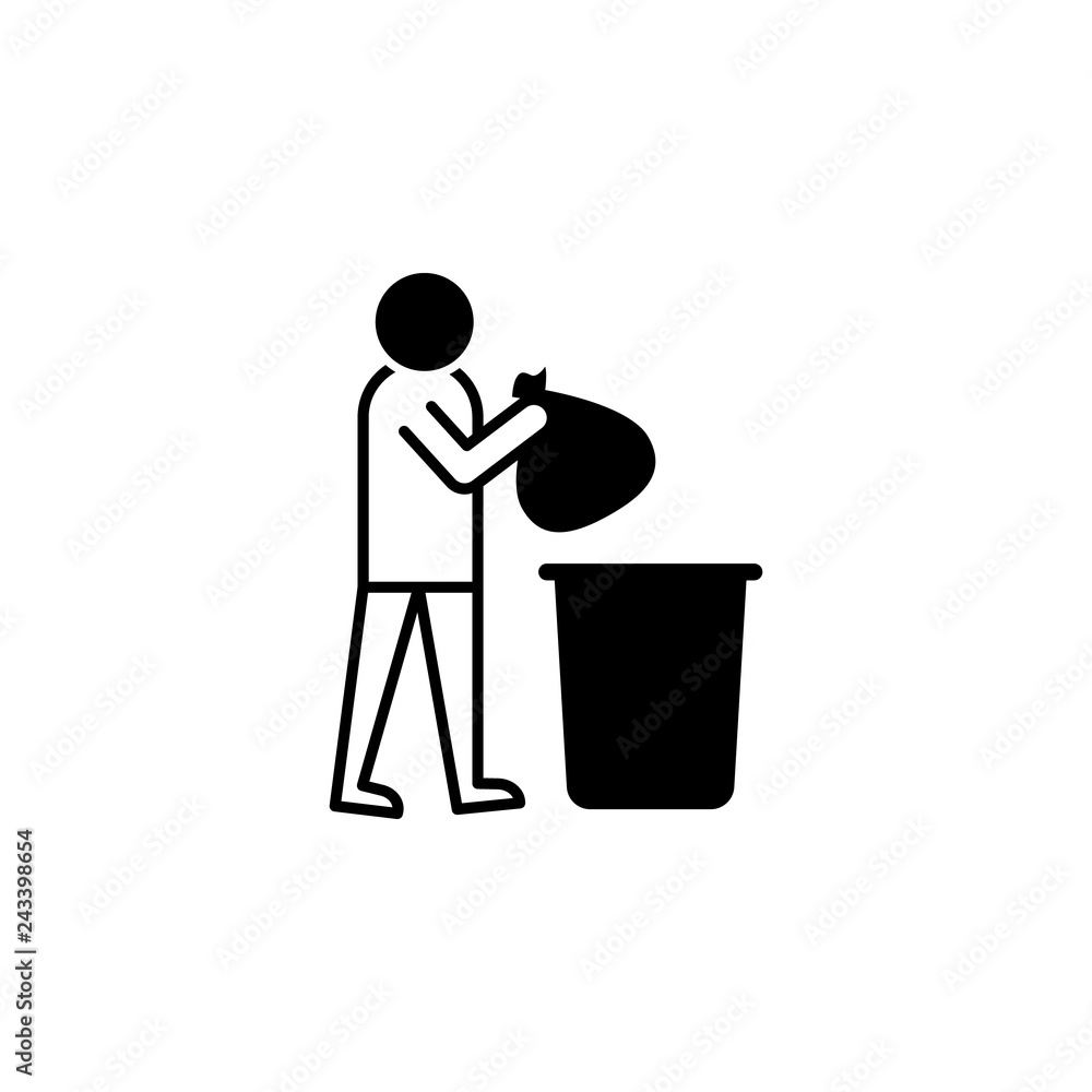 Poster man trash icon. element of harmful things icon for mobile concept and web apps. detailed man trash i