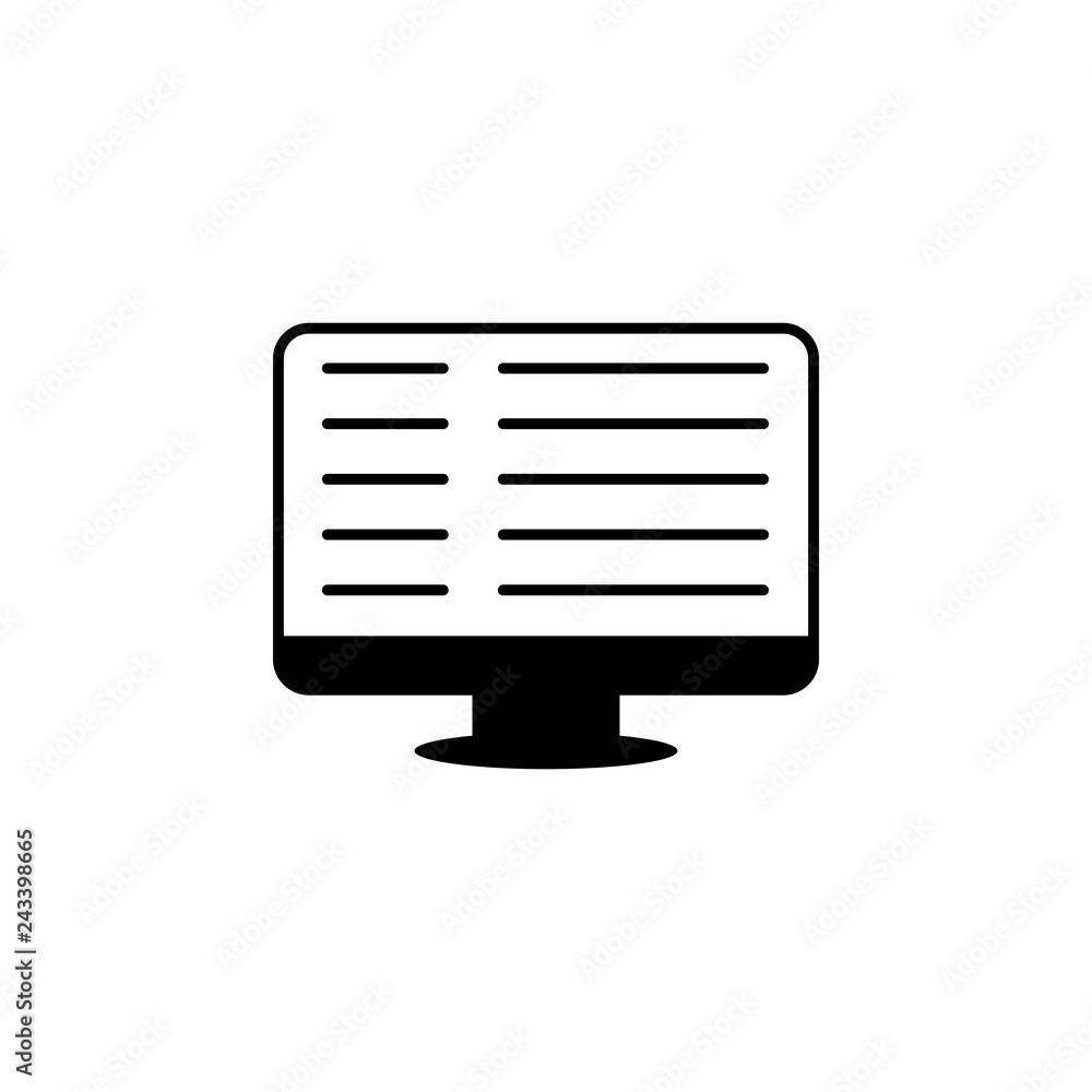 Poster monitor, text icon. element of harmful things icon for mobile concept and web apps. detailed monitor