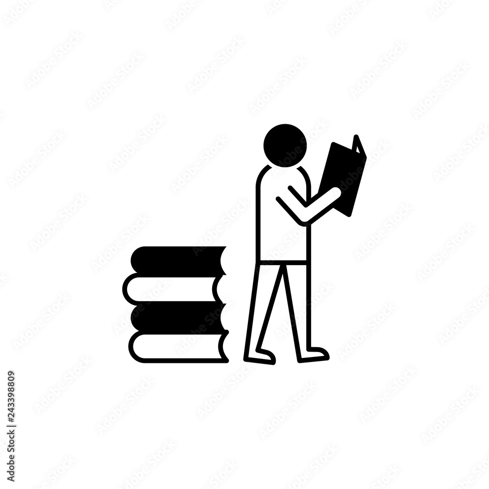 Poster book read icon. element of harmful things icon for mobile concept and web apps. detailed book read i