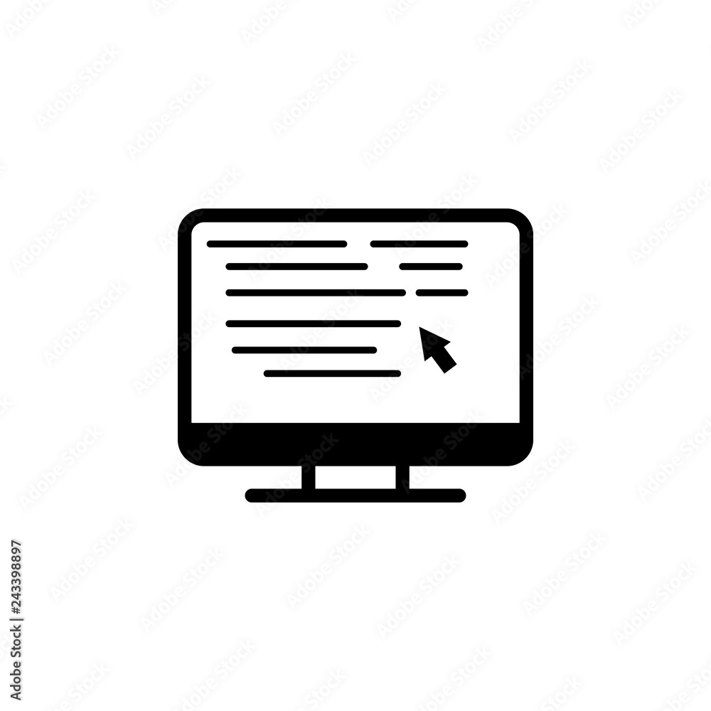 Aufkleber monitor, cursor icon. element of harmful things icon for mobile concept and web apps. detailed monit