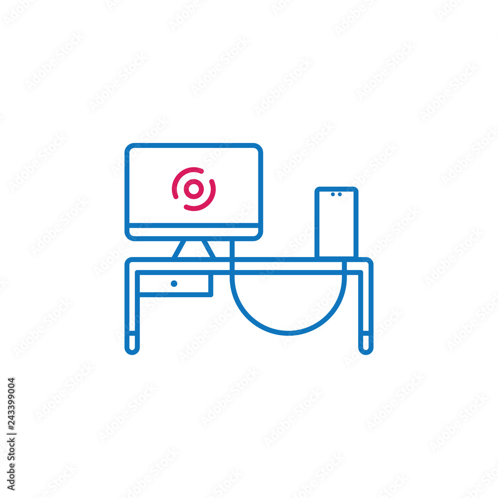 Aufkleber computer, connect, phone icon. element of mobile and smartphone icon for mobile concept and web apps