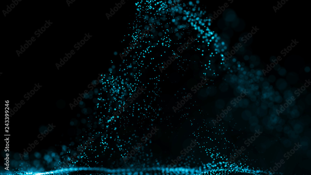 Poster big data visualization 3d. digital background. data threads plot. big data. abstract 3d big data vis