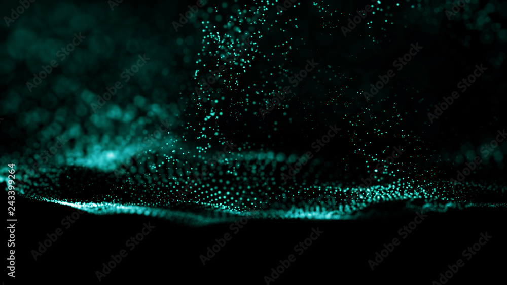 Poster big data visualization 3d. digital background. data threads plot. big data. abstract 3d big data vis