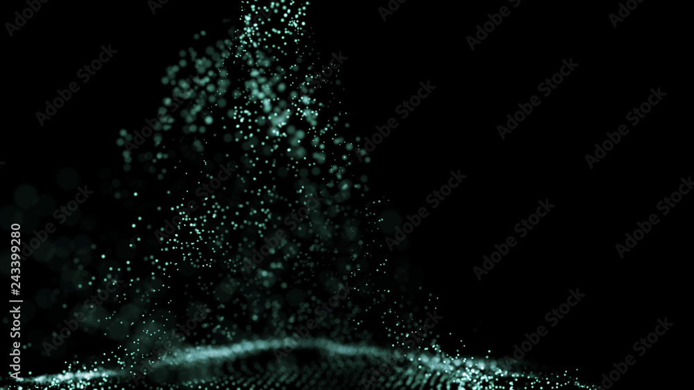 Poster big data visualization 3d. digital background. data threads plot. big data. abstract 3d big data vis