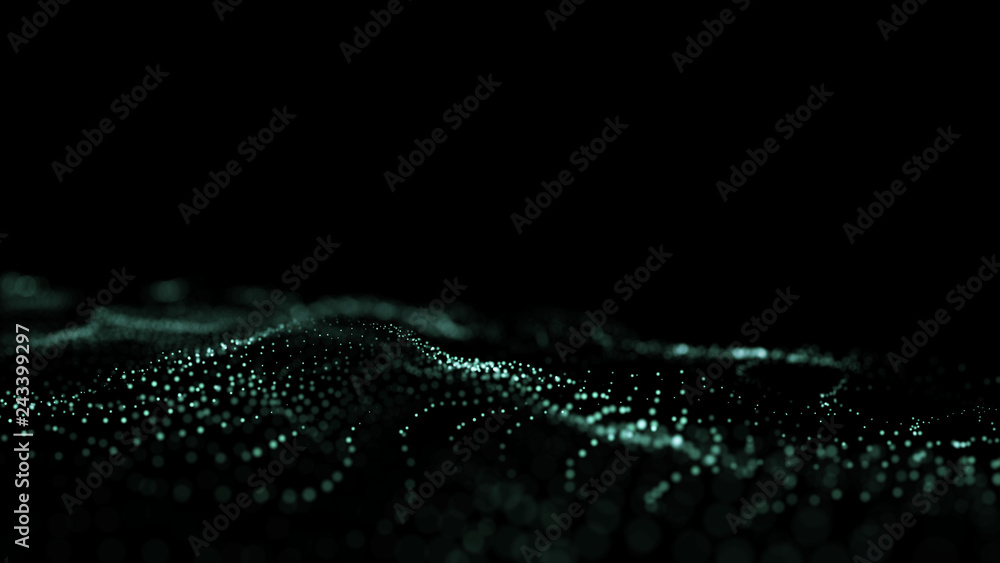 Poster big data visualization 3d. digital background. data threads plot. big data. abstract 3d big data vis