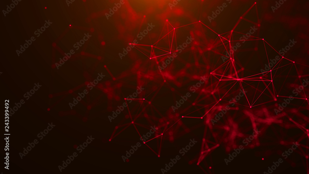 Poster Big data visualization. Science background. Big data complex with compounds. Lines plexus