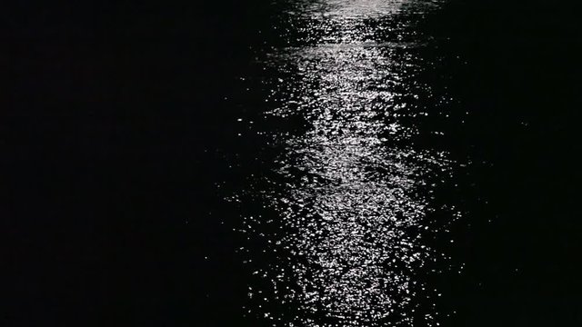 Moonlight reflected in the sea at night