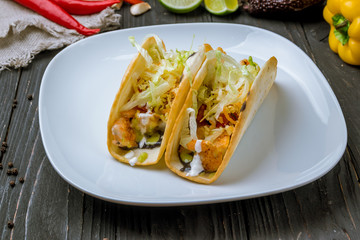 Mexican shrimp tacos