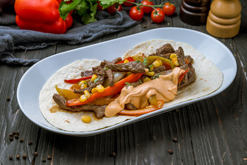 Fajitas with beef