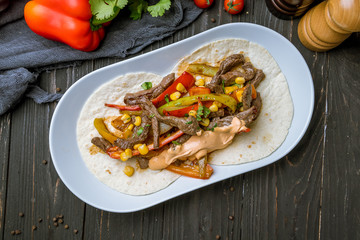 Fajitas with beef