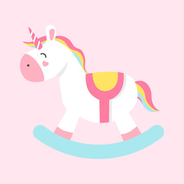 Fototapeta Unicorn rocking horse