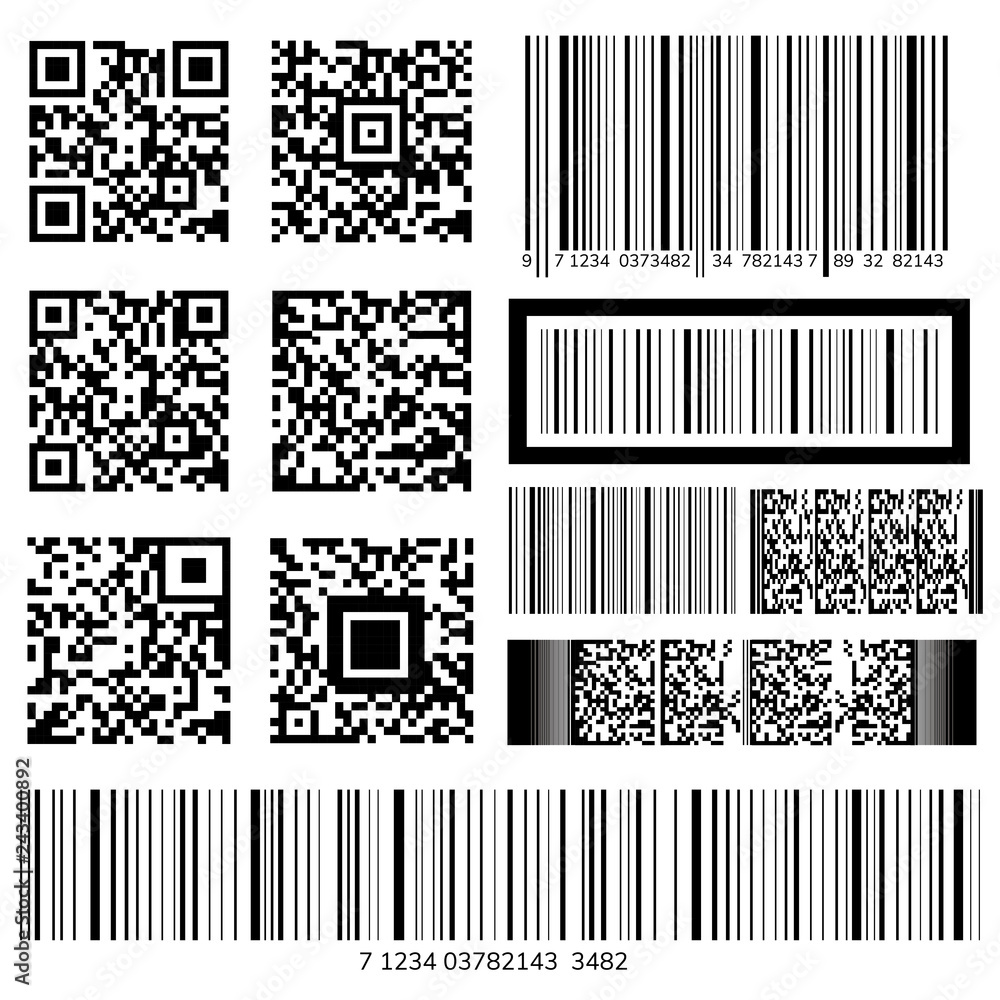 Poster barcode and qr code collection