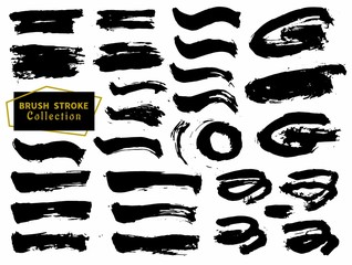 dry brush set made by real brush grunge style vector