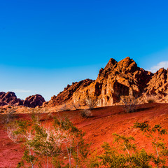 Sandstone fromation in the Nevada desert rocks.