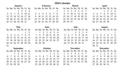 Calendar 2020 vector. Simple design minimal 2020 calendar on desktop wallpaper