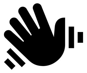 Hand Waving Hello Goodbye Vector Icon