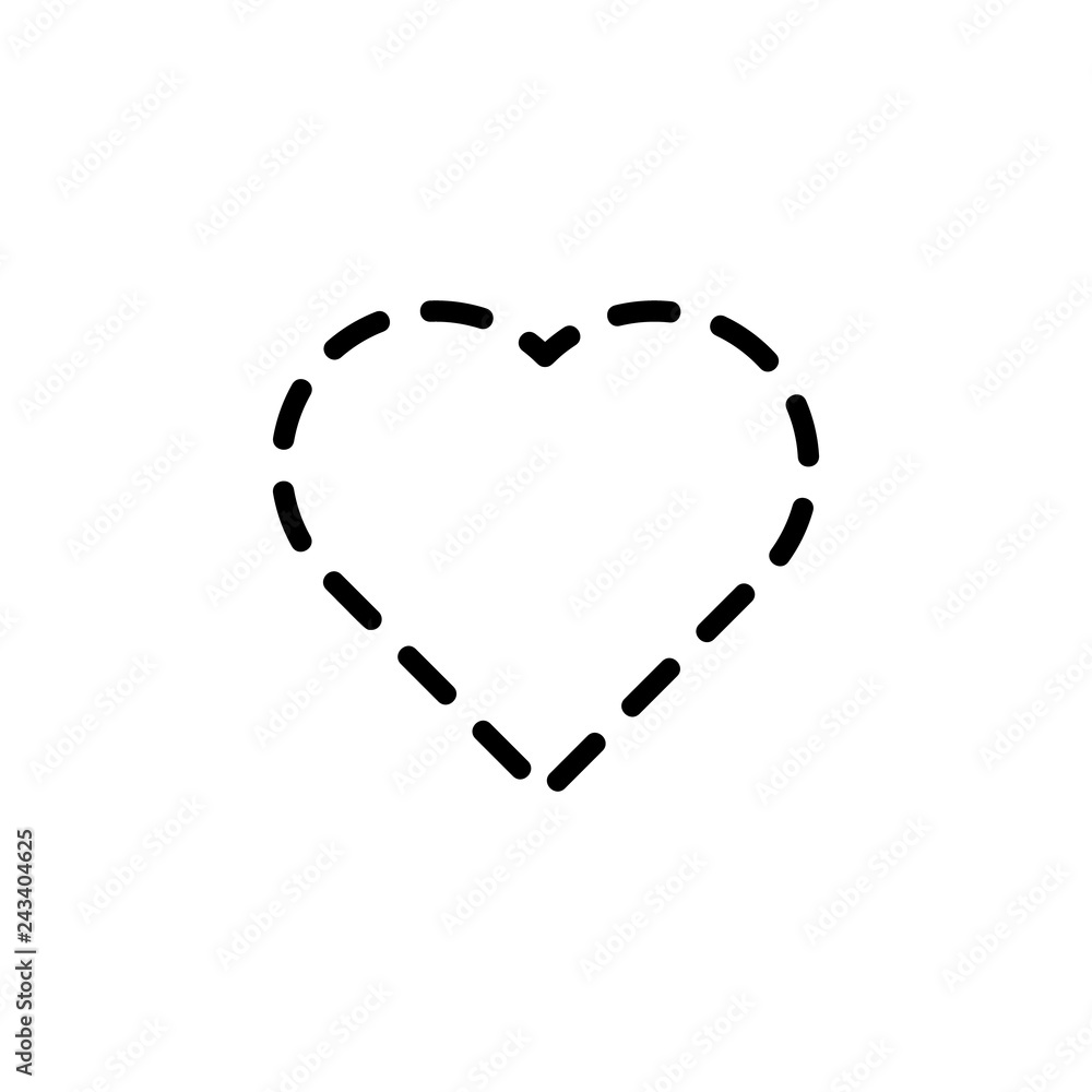 Poster heart dashed line icon. element of valentine's day icon for mobile concept and web apps. detailed he
