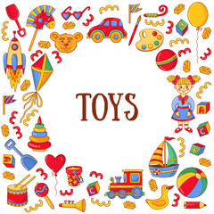 Children toys icons  vector