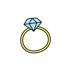 Valentine's Day, ring icon. Element of color Valentine's Day signs for mobile concept and web apps. Detailed Valentine's Day, ring icon can be used for web and mobile