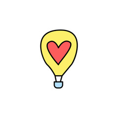 Valentine's Day, air balloon icon. Element of color Valentine's Day signs for mobile concept and web apps. Detailed Valentine's Day, air balloon icon can be used for web and mobile