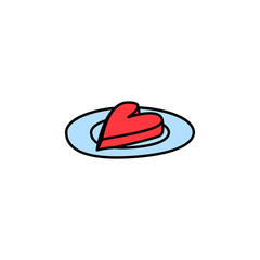 Valentine's Day, cake, heart icon. Element of color Valentine's Day signs for mobile concept and web apps. Detailed Valentine's Day, cake, heart icon can be used for web and mobile