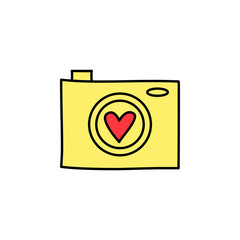 Valentine's Day, camera icon. Element of color Valentine's Day signs for mobile concept and web apps. Detailed Valentine's Day, camera icon can be used for web and mobile